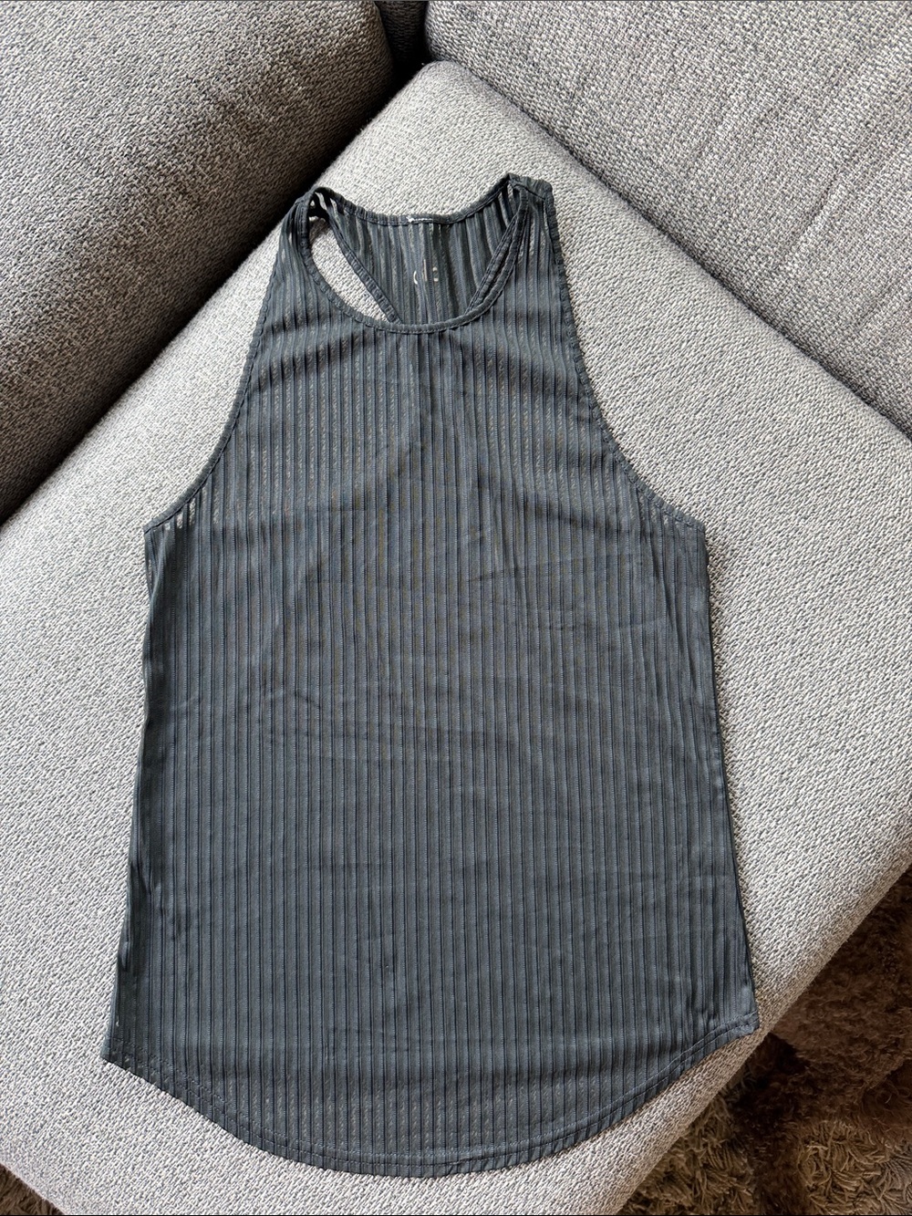 ALO Yoga Black Ribbed Racerback Tank